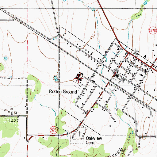 Topographic Map of Mullin School, TX