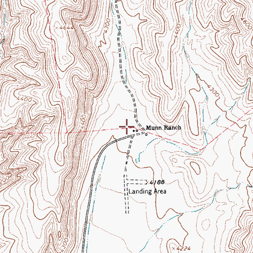 Topographic Map of Munn Ranch, TX
