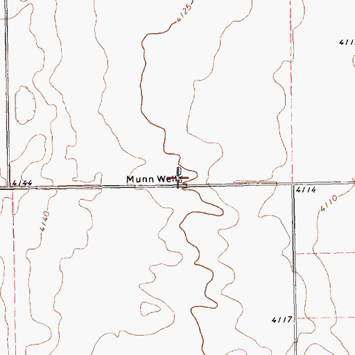 Topographic Map of Munn Well, TX