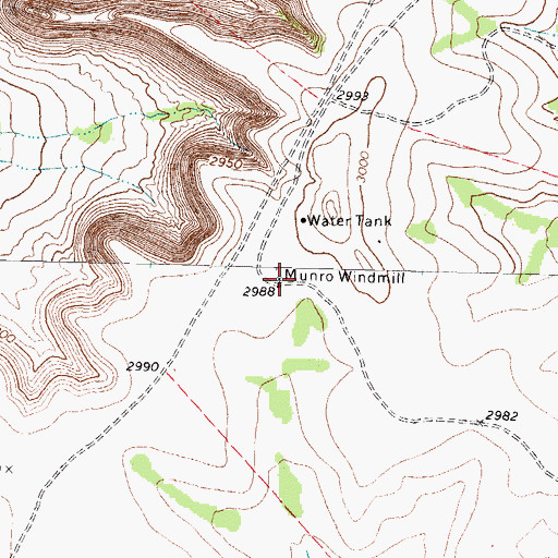 Topographic Map of Munro Windmill, TX