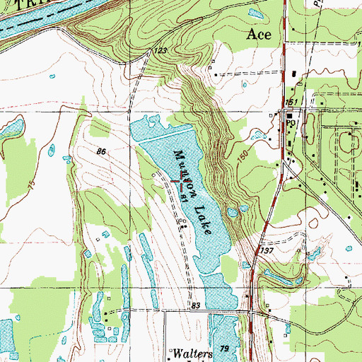 Topographic Map of Munson Lake, TX