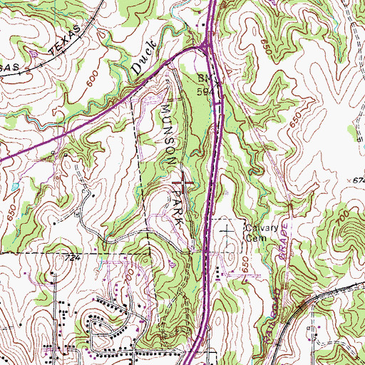 Topographic Map of Munson Park, TX