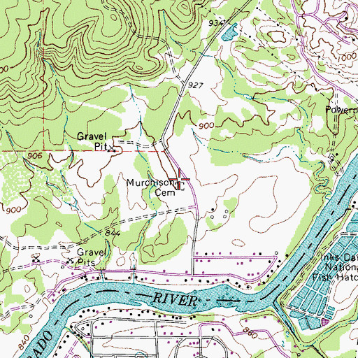 Topographic Map of Murchinson Cemetery, TX