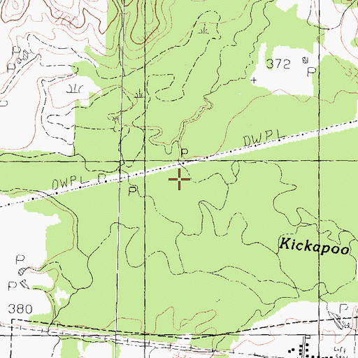 Topographic Map of Murchison Creek, TX