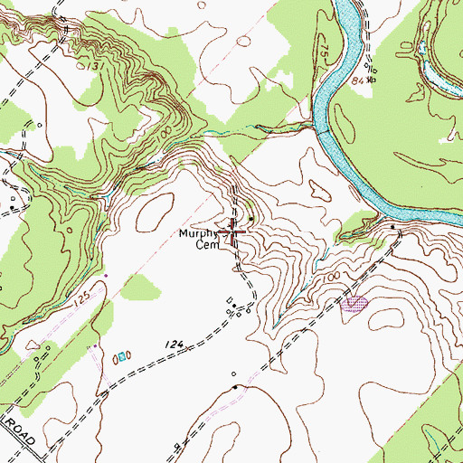 Topographic Map of Murphy Cemetery, TX