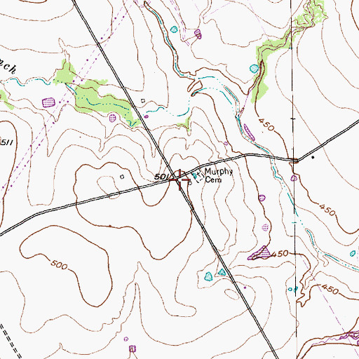 Topographic Map of Murphy Cemetery, TX