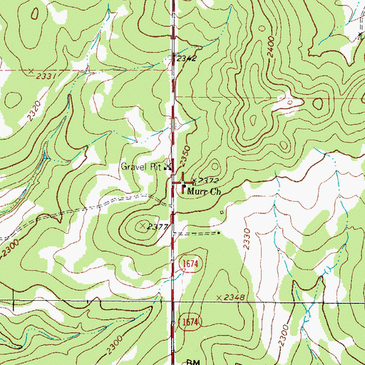 Topographic Map of Murr Church, TX