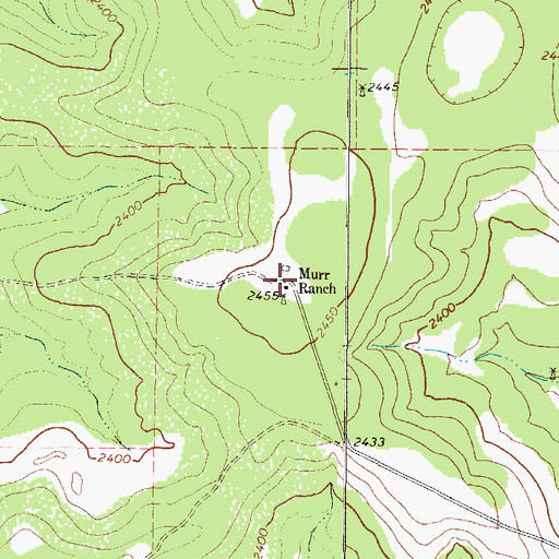 Topographic Map of Murr Ranch, TX