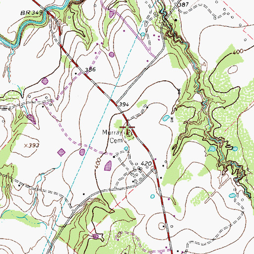 Topographic Map of Murray Cemetery, TX