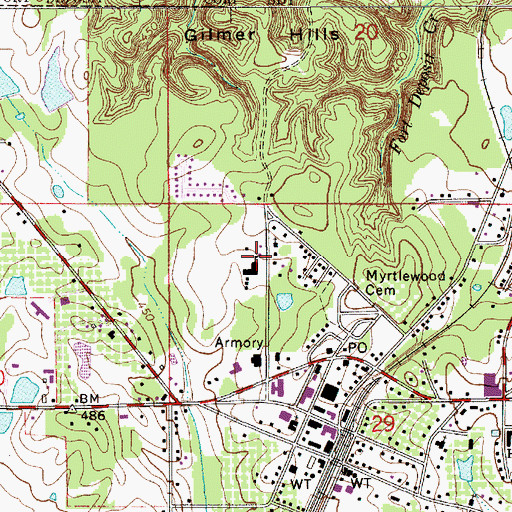 Topographic Map of Fort Deposit Elementary School, AL