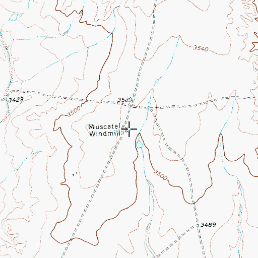 Topographic Map of Muscatel Windmill, TX