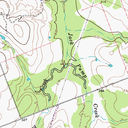 Topographic Map of Mustang Creek, TX