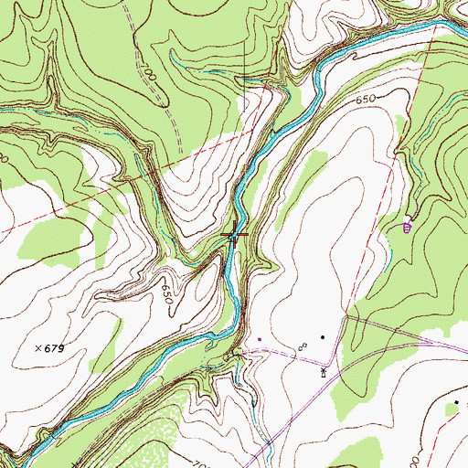 Topographic Map of Mustang Creek, TX