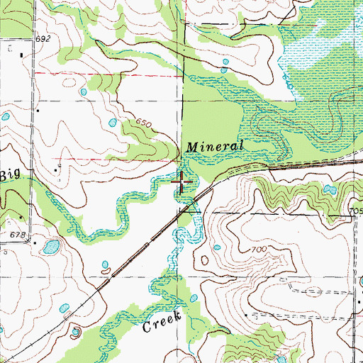 Topographic Map of Mustang Creek, TX