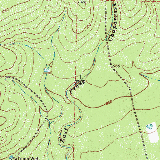 Topographic Map of Mustang Draw, TX