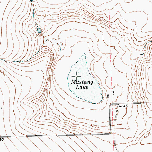 Topographic Map of Mustang Lake, TX