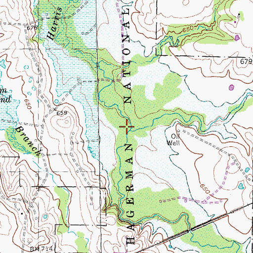 Topographic Map of Myer Branch, TX