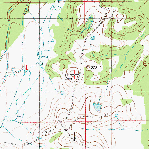 Topographic Map of Garr Cemetery, AL