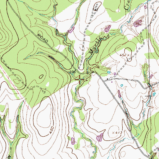 Topographic Map of Myrtle Creek, TX