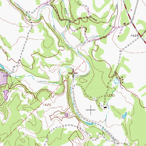 Topographic Map of Myrtle Creek, TX