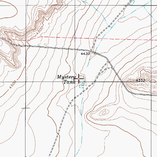 Topographic Map of Mystery Tank, TX