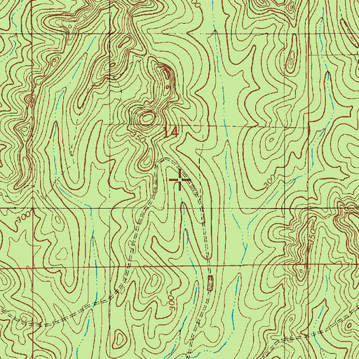 Topographic Map of Garrett Mill Church (historical), AL
