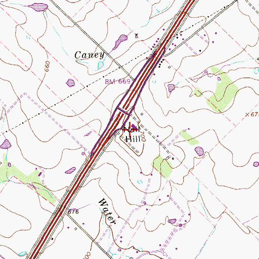 Topographic Map of Nail Hill, TX