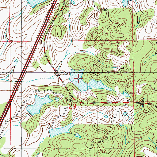 Topographic Map of Gaston Lake, AL