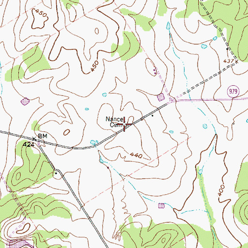 Topographic Map of Nance Cemetery, TX