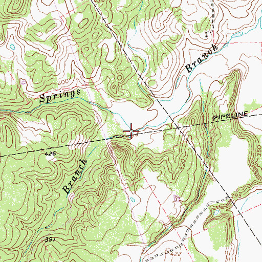 Topographic Map of Nanny Branch, TX
