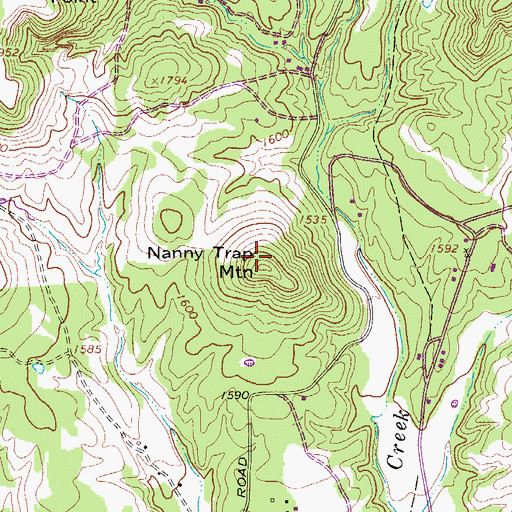 Topographic Map of Nanny Trap Mountain, TX