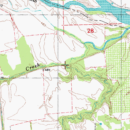 Topographic Map of Narvaugh Creek, TX