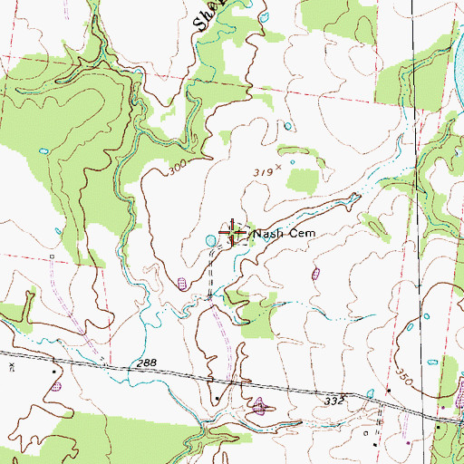 Topographic Map of Nash Cemetery, TX