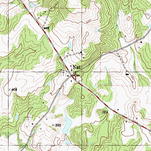 Topographic Map of Nat, TX