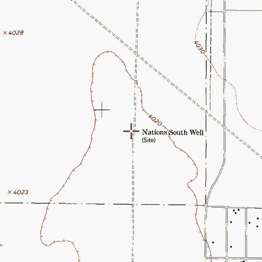 Topographic Map of Nations South Well, TX