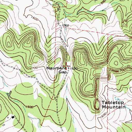 Topographic Map of Naumans Gap, TX
