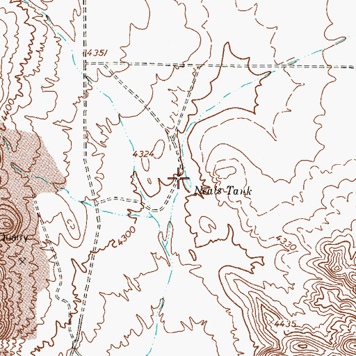 Topographic Map of Neals Tank, TX
