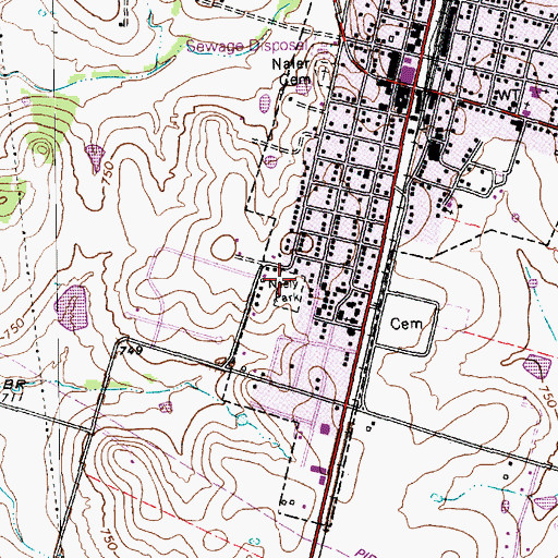 Topographic Map of Nealy Park, TX