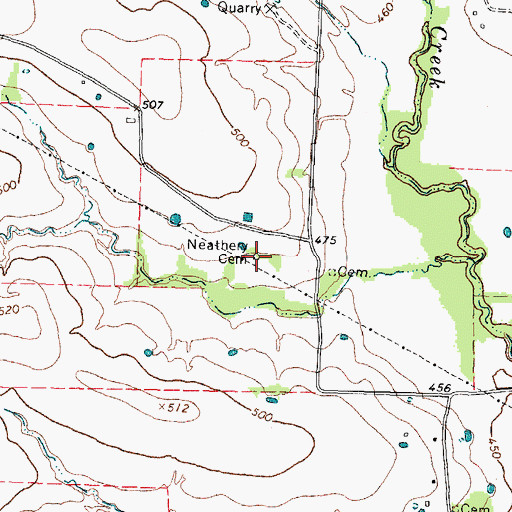 Topographic Map of Neathery Cemetery, TX