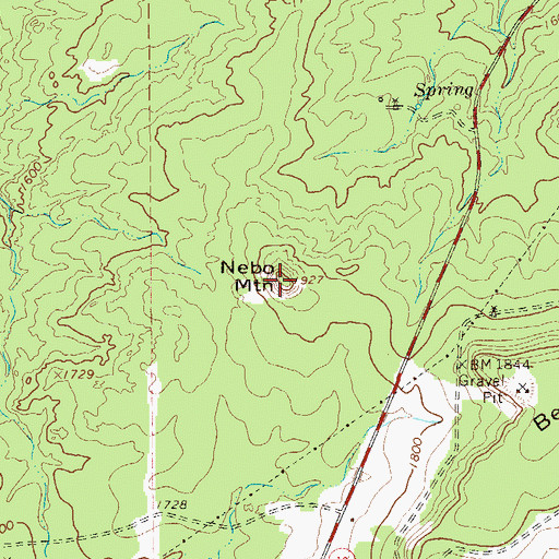 Topographic Map of Nebo Mountain, TX