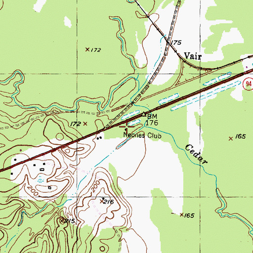 Topographic Map of Neches Club, TX