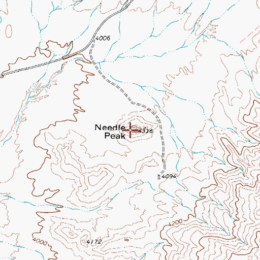 Topographic Map of Needle Peak, TX