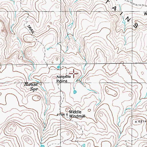 Topographic Map of Needle Point, TX