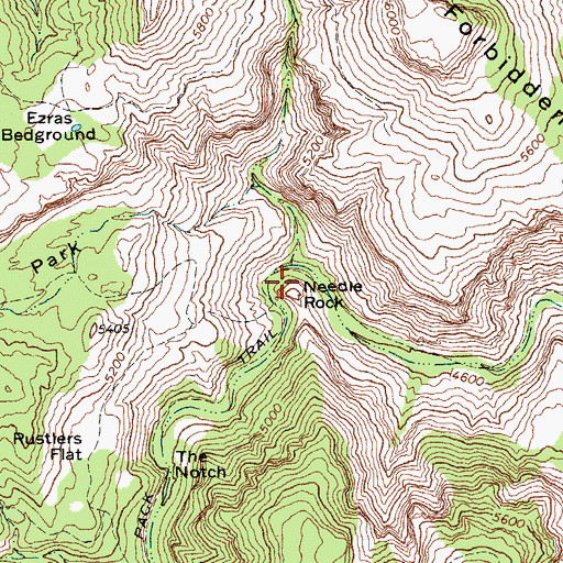 Topographic Map of Needle Rock, TX
