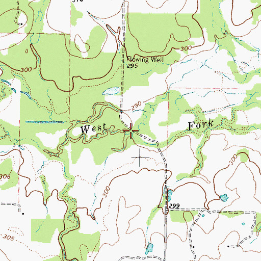 Topographic Map of Neely Spring Branch, TX