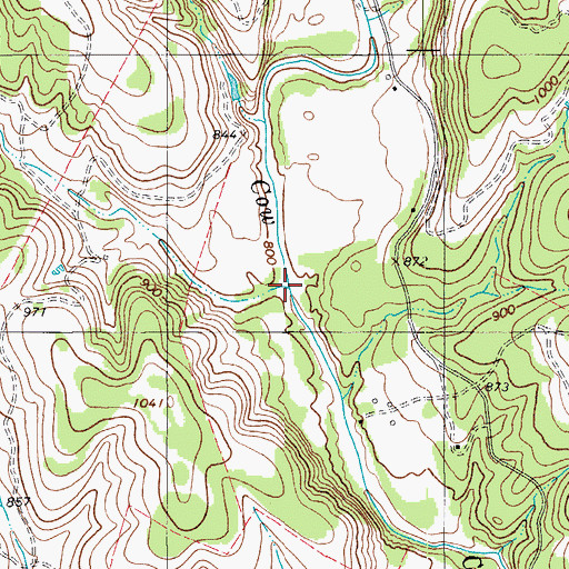 Topographic Map of Negro Branch, TX