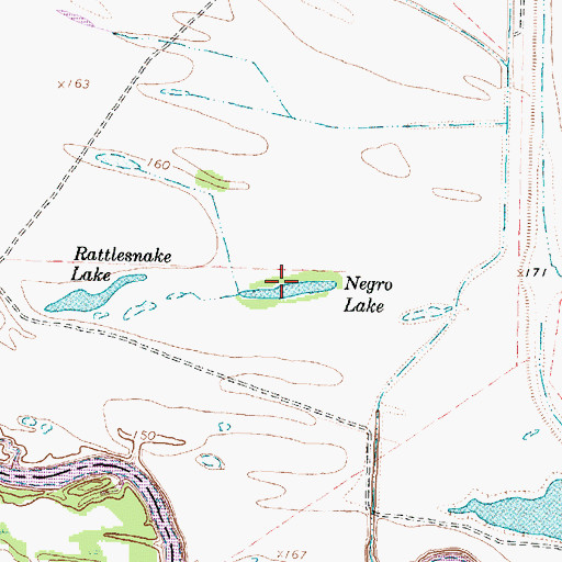 Topographic Map of Negro Lake, TX