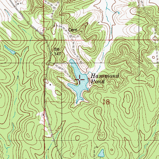 Topographic Map of Hammond Pond, AL