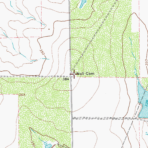 Topographic Map of Nell Cemetery, TX