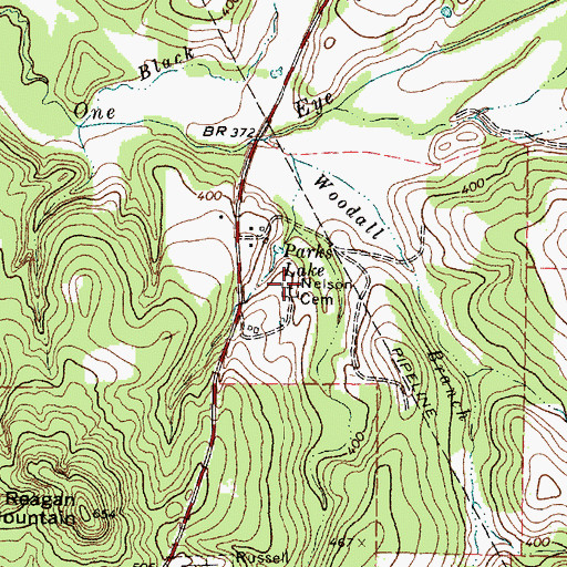 Topographic Map of Nelson Cemetery, TX